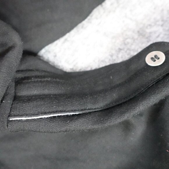 Bontrager Mens Sweater L Black Solid 1/4 Snap 100% Merino Wool Epaulets - Picture 7 of 9